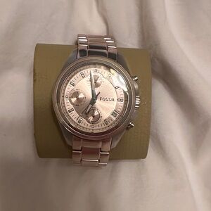 Fossil Women’s Silver-Tone Chronograph Watch